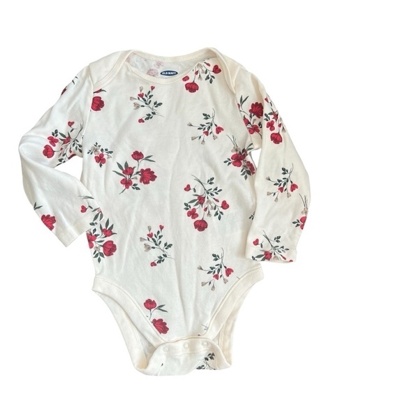 Old Navy Other - Old Navy Baby Girl Bodysuit Sz 18M 24M Floral Holiday